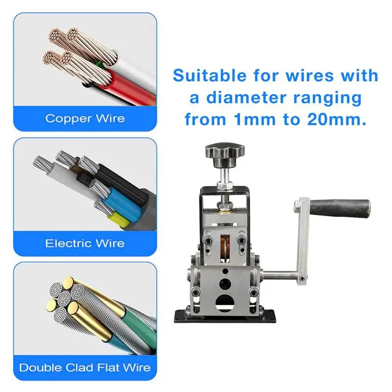 Manual Cable Stripper Cable Peeling Machine With Hand Crank Or Drill Powered Portable Cable Stripper Machine For 1mm To 20mm