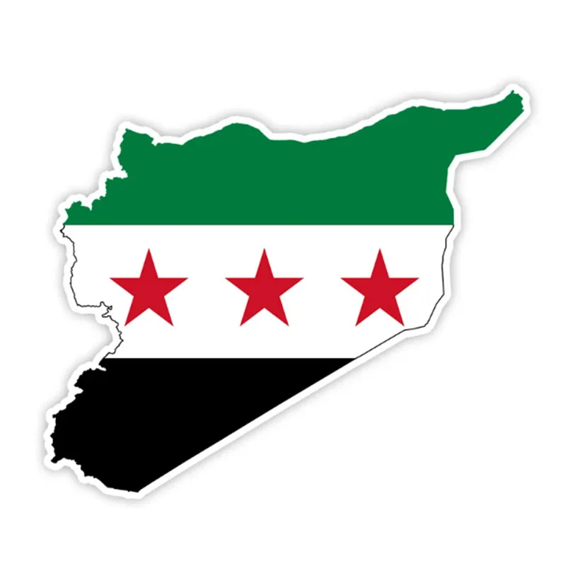 Arab Republic Syria Three Star Flag Car Cup Wrap Transfer Stickers Funny Party Supplies Glass Beer Can Tumbler Party Stickers