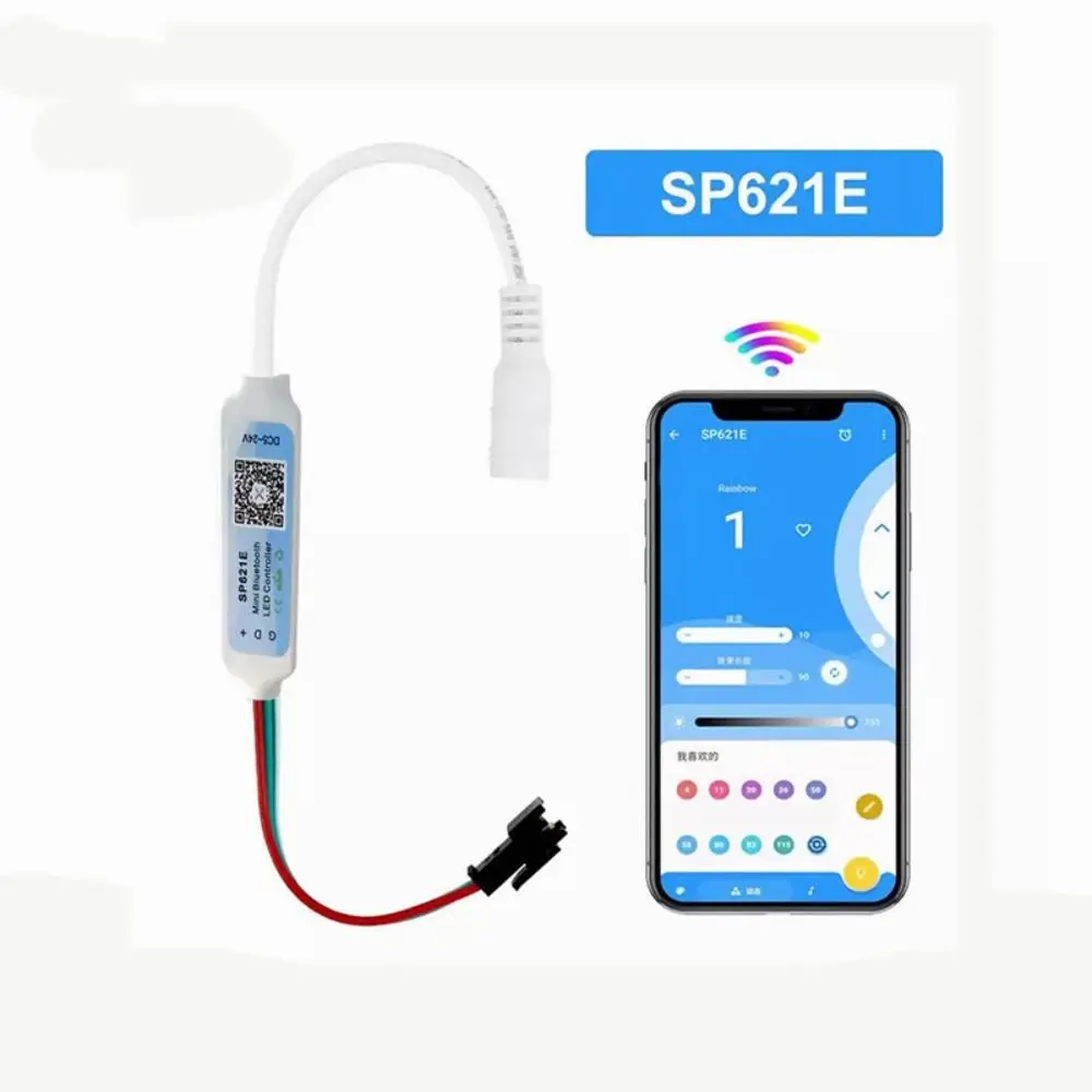 Piexls Music Bluetooth App Controller Addressable SP621E LED Strip Light Controller 3 PIN DC5-24V for WS2812B WS2811