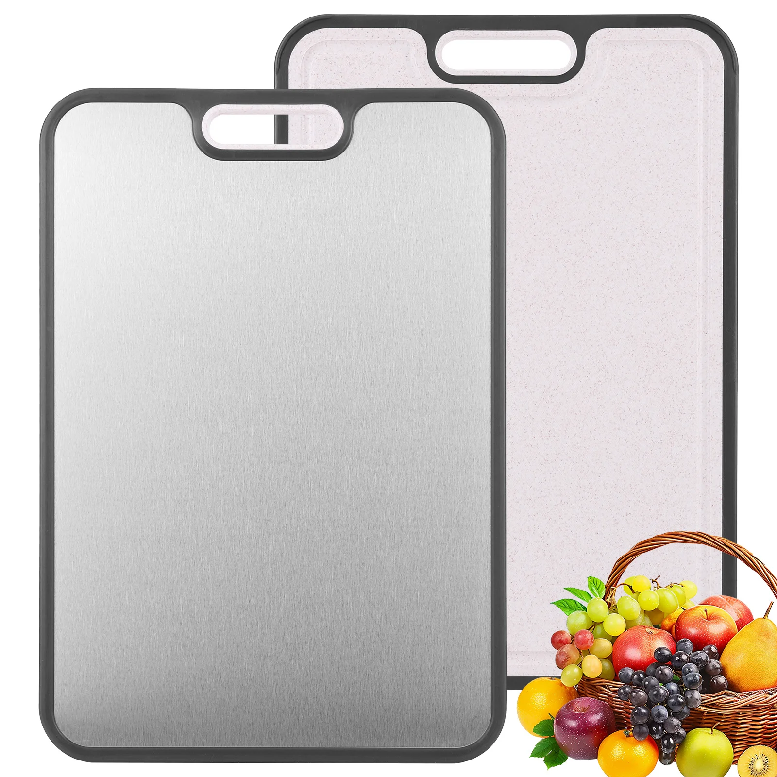 Reusable Double Sided Steel Cutting Board for Meat and Vegetables