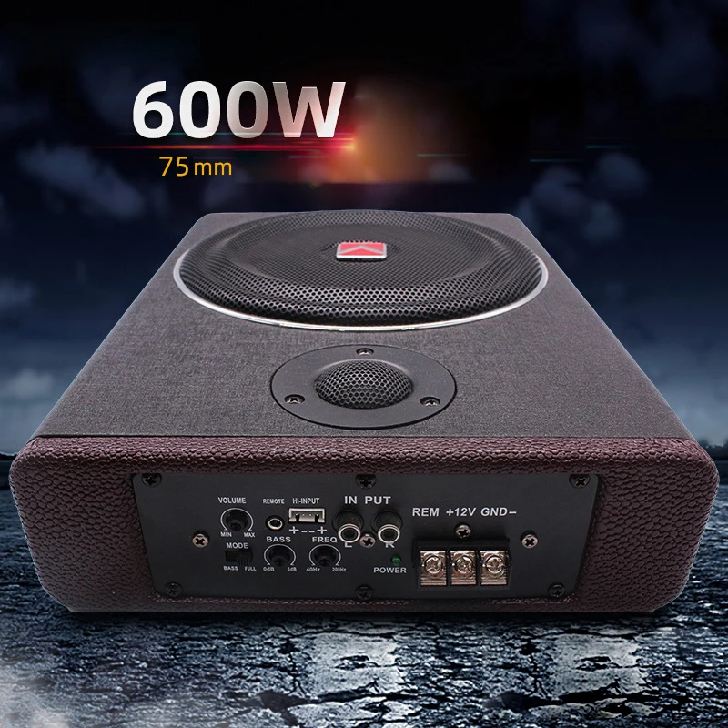 600W 8 Pollici Struttura In Legno Subwoofer Audio Per Auto Con Triplo Sottile Sotto Il Sedile Subwoofer Attivo Altoparlante Basso Subwoofer Per Auto W