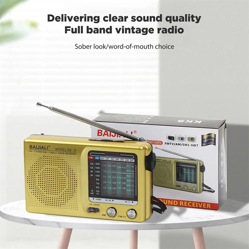 Emergency Weather Radio Full Band Portable Retro Radio SW AM FM Handheld Mini Radio Battery Powered for Indoor Outdoor Walking