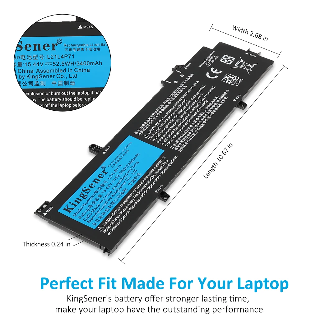 Kingsener-bateria do Portátil para Lenovo Thinkpad Gen L21c4p71 L21l4p71 L21l4p71 L21l4p72 Sb10w51967 58.5wh 5wh 2023 - Imagem 5