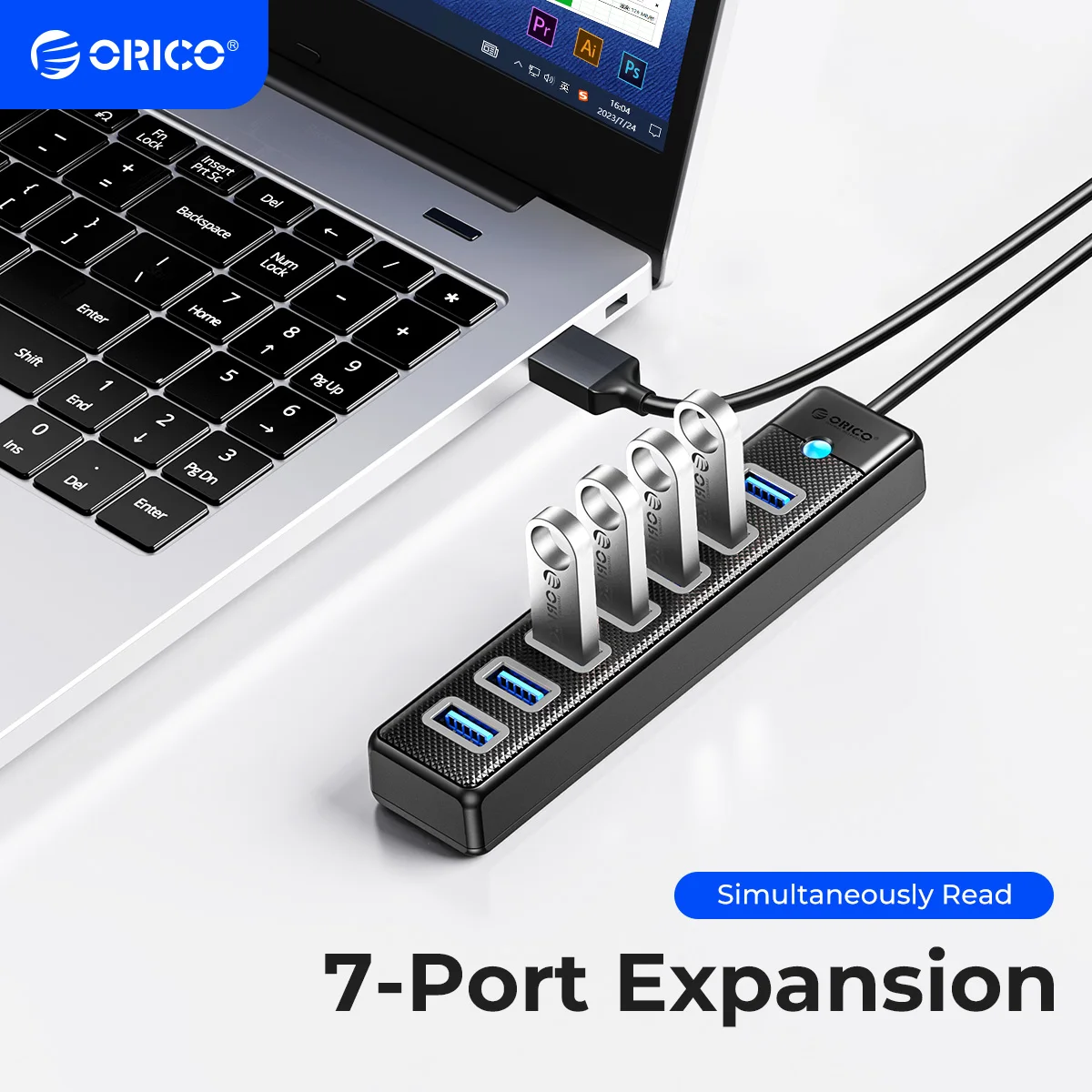 Orico-usb 30 Hub Portas Transmissão de Alta Velocidade tipo c para Expansão do Computador Acessórios de Computador