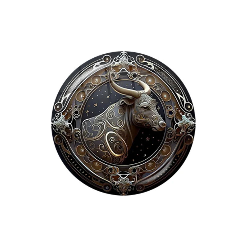 Zodiac Punk Mysterious Glass Cabochon - Handmade Constellation Art Piece