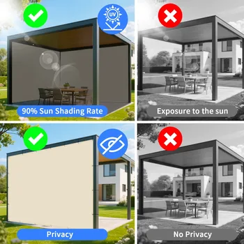 2x3/3x3/3x4/4x5M Sun Shade Sail Waterproof Outdoor Square Rectangle Garden Patio UV Block Party Canopy Pool Camp Awning Shelter 2