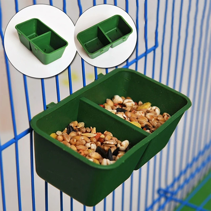 for Pigeon Water Cup Hanging Feeding Bowl Conjoined 2 Cups Design for Chicken Quail Bird Plastic Water Feeder C