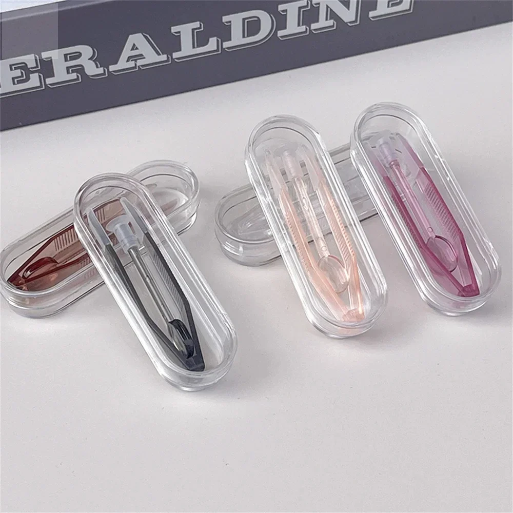 Contact Lens Handling Tweezers Set - Transparent Large & Small Clamp Rods