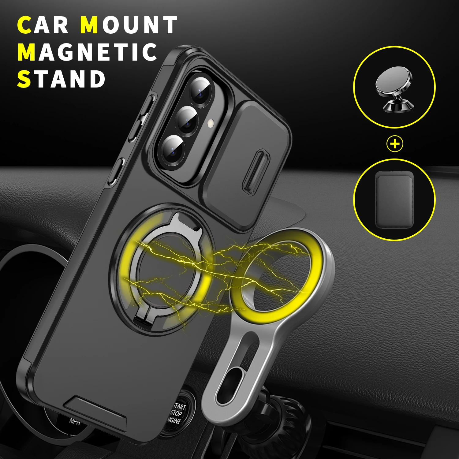 360° Rotating Magnetic Bracket Camera Protection Phone Case