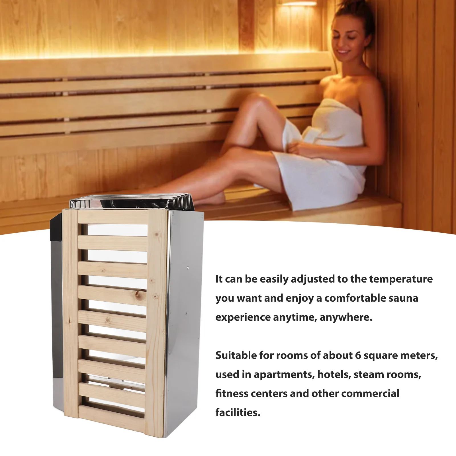3.6KW Sauna Heater Internal Control Stainless Steel Sauna Heating Stove for Home Hotel Steam Room 110V 4