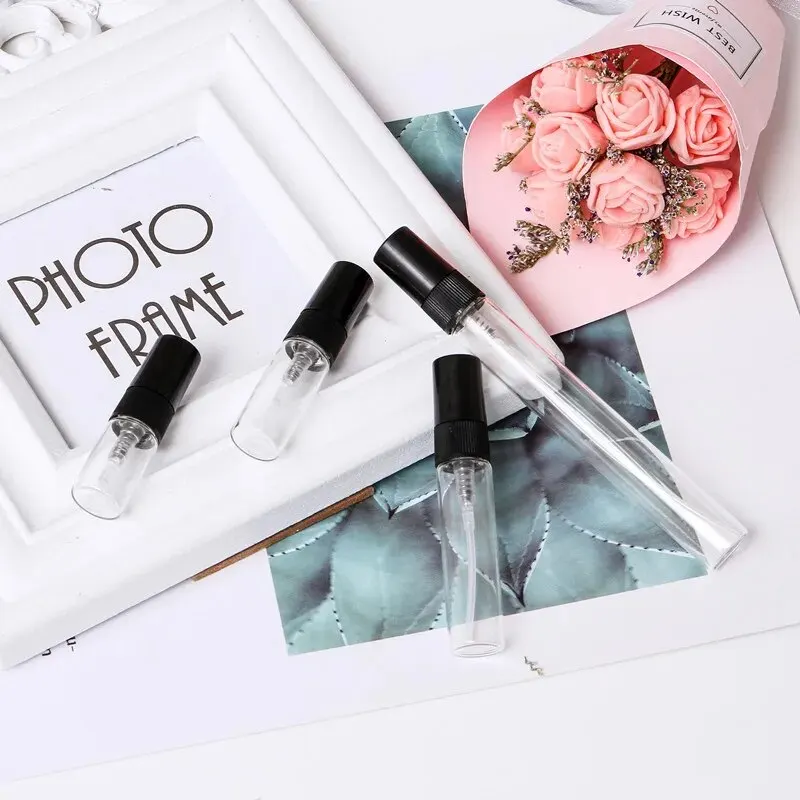 5PCS 10ML Clear Mini Perfume Glass Bottle Empty Cosmetic Bottle Sample Test Tube Thin Glass