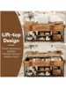 47.2 inches Lift Top Coffee Table for Living Room Rectangular Wooden Coffee Table with Large Hidden Storage and 4 Open C 4