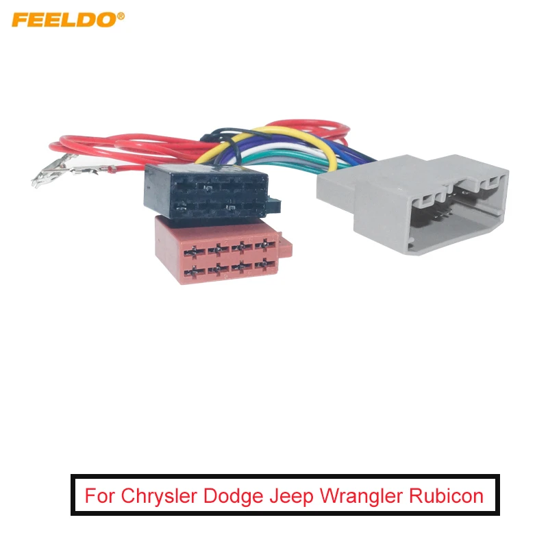 

FEELDO Car CD Radio Audio ISO Wiring Harness Adapter With ACC wire for Chrysler Dodge Jeep Wrangler Rubicon 2007+ ISO Wire Cable