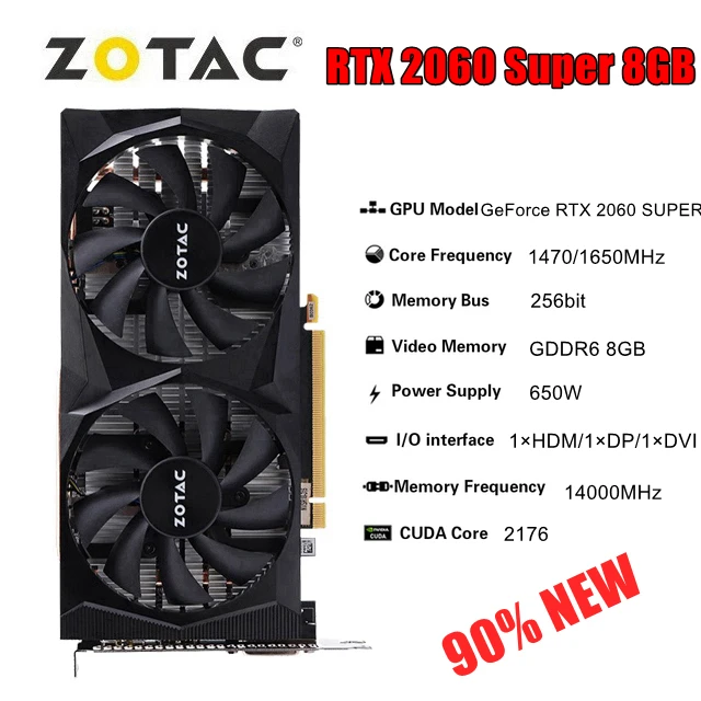 ZOTAC RTX 2060 SUPER 8GB Video Cards GPU RTX2060 GAMING Graphic Card 2060S