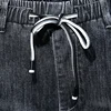 Large size jeans black men's  man plus size harem pants autumn elastic stretch Slim feet trousers 7XL 6XL 5XL 3