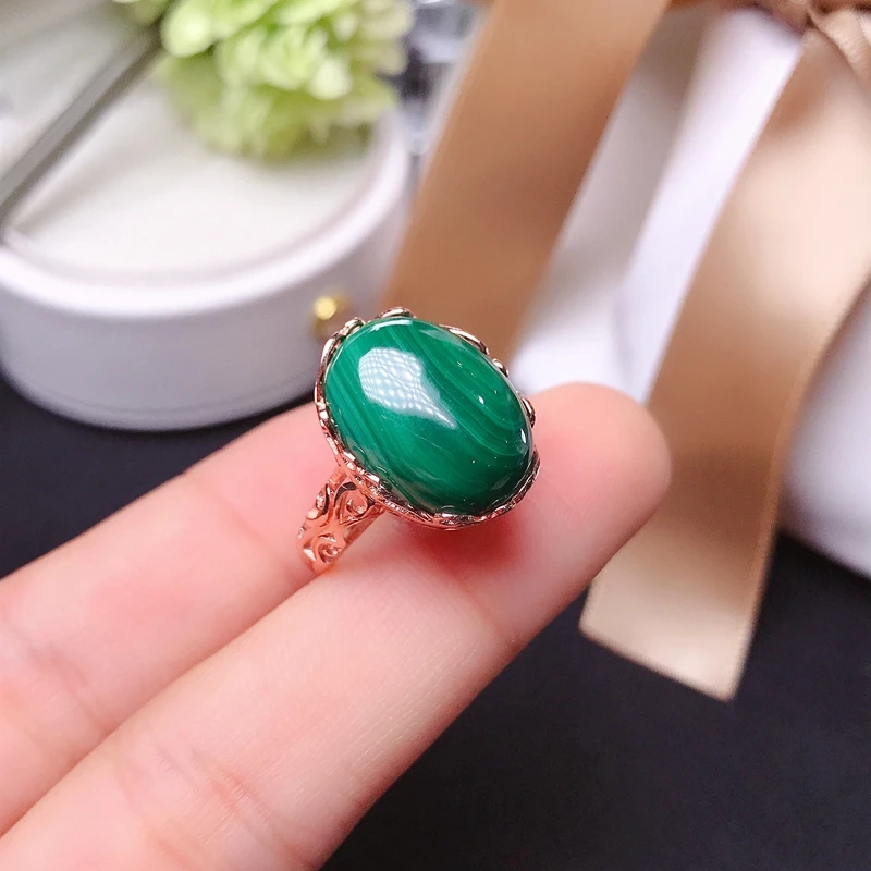 Natural Malachite Ring 925 sterling silver hot sale,  price , old customer welfare