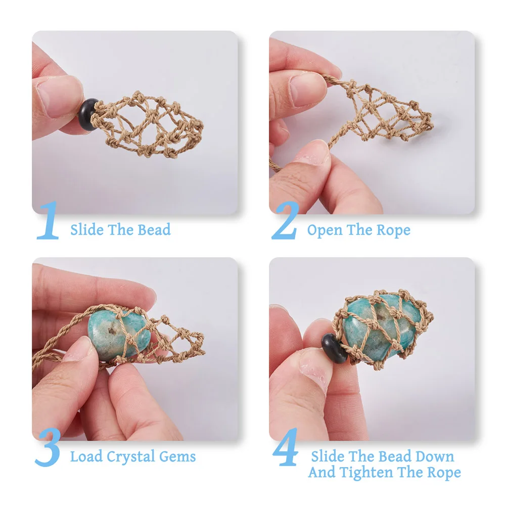 Diy Macrame Crystal Cord Wrapped Crystal Necklace Macrame String