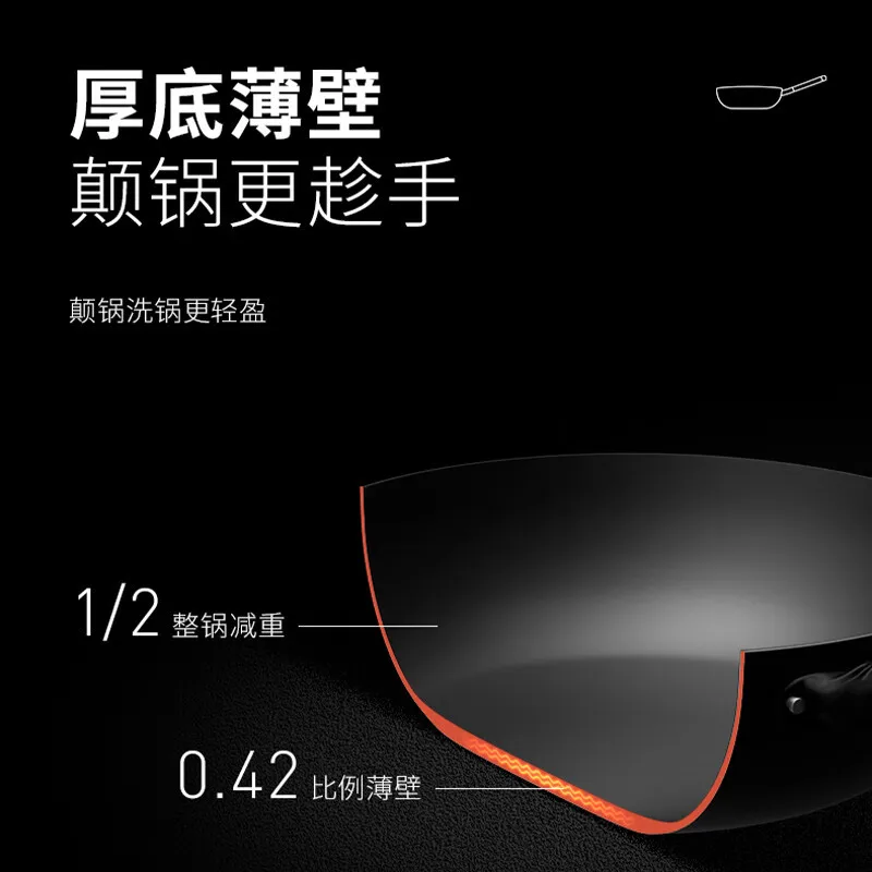 Household Uncoated Induction Cooker Universal Fine Iron Pot, Deep Nitriding Rust Prevention