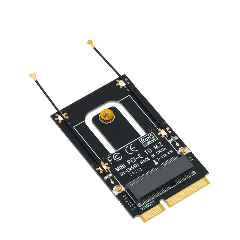미니 pci-e-m.2 어댑터 확장 카드 변환기 M.2 NGFF 키 E 인터페이스, M.2 무선 블루투스 WiFi 모듈 노트북 pc용