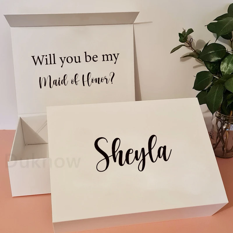 HombaChyco - Set Regalo Di Lusso Per Damigella D'onore: 9 Pezzi Con Scritta 'Will You Be My Maid Of Honor?' In Box Personalizzato - 5