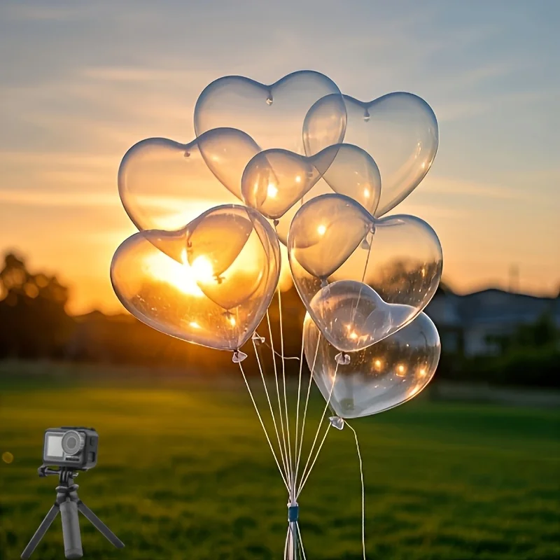 20 transparente herzförmige Latexballons – perfekt für den Valentinstag, Geburtstage, Hochzeiten, Jubiläumsveranstaltungen