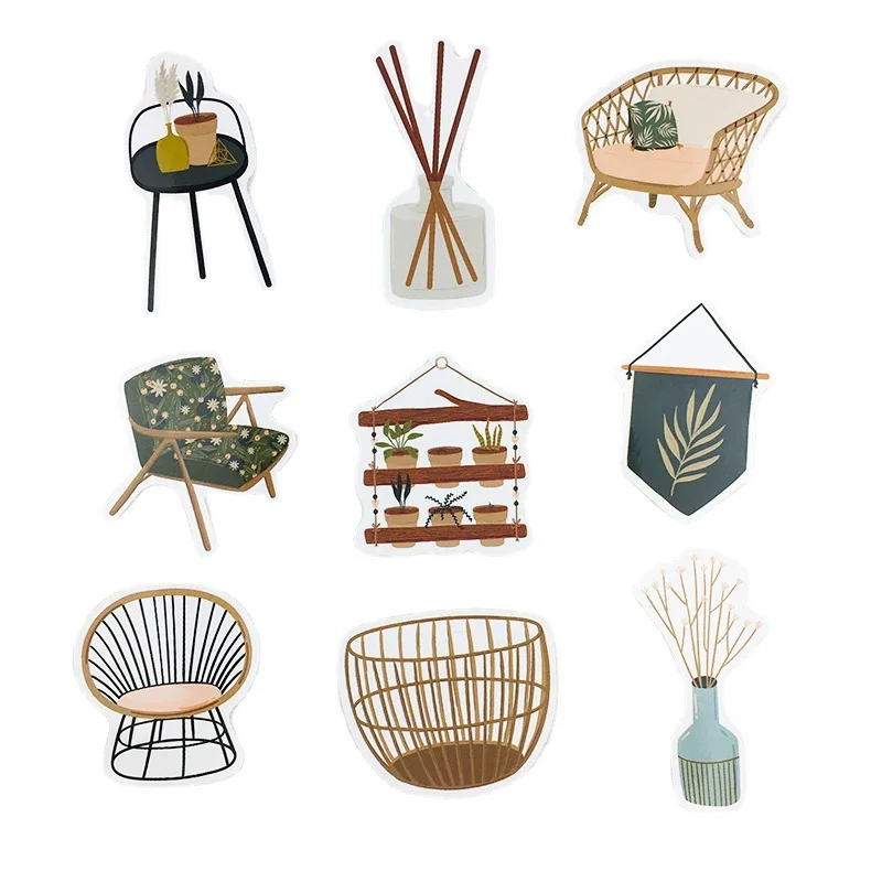 북유럽 가정용 스티커, 노트북 자전거 기타 스케이트보드 스티커, 어린이 DIY 그래피티 방수 스티커 장난감, 10 개, 30 개, 50 개