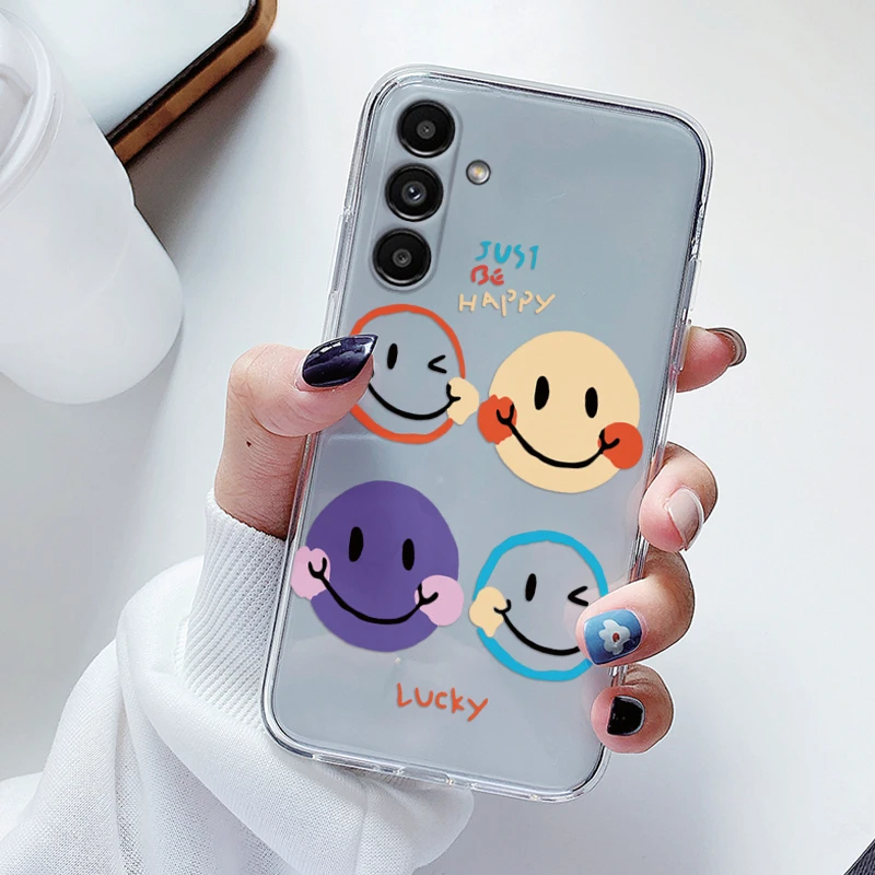 Clear Floral Cartoon Heart Shockproof Soft TPU Case - Transparent Cover