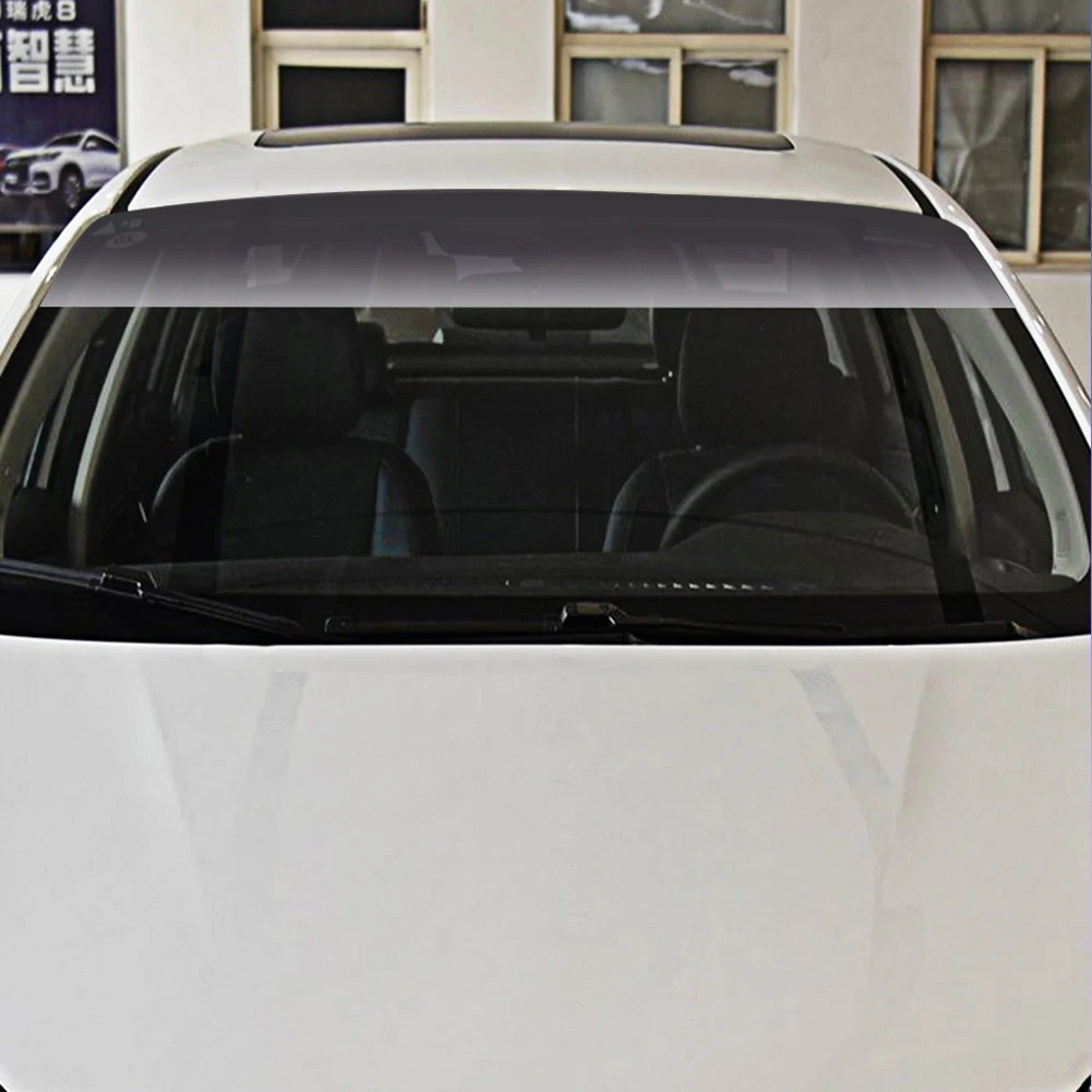 Universal Auto Windschutzscheibe Sonnenschutz Film Aufkleber 135x20cm Fenster Glas Solar Filme Mit Schaber Anti-Uv sonne Streifen Auto Zubehör – Detail 2
