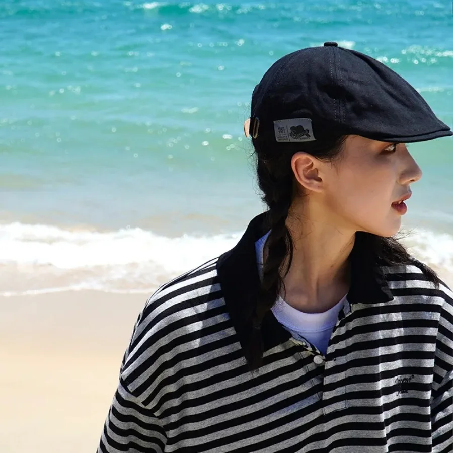 Retro Classic Beret for Men and Women Japanese Street Trend Wearing Duckbill Hats Instead Versatile for Summer and Autumn 4