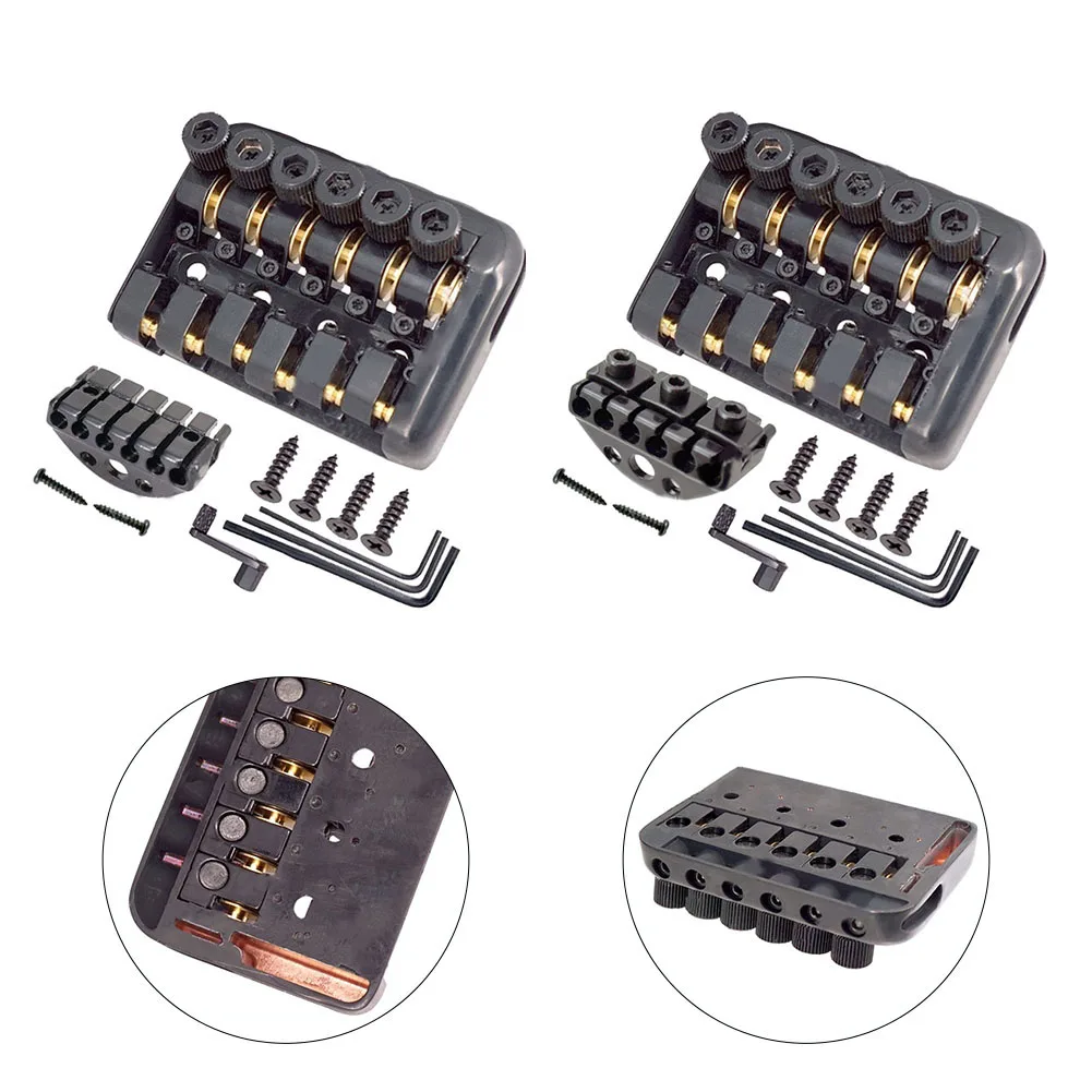 6 String Fixed Bridge Saddle Headless Electric Guitar Bridge Tailpiece With Parts High Quality Guitar Bridge Tailpiece Parts