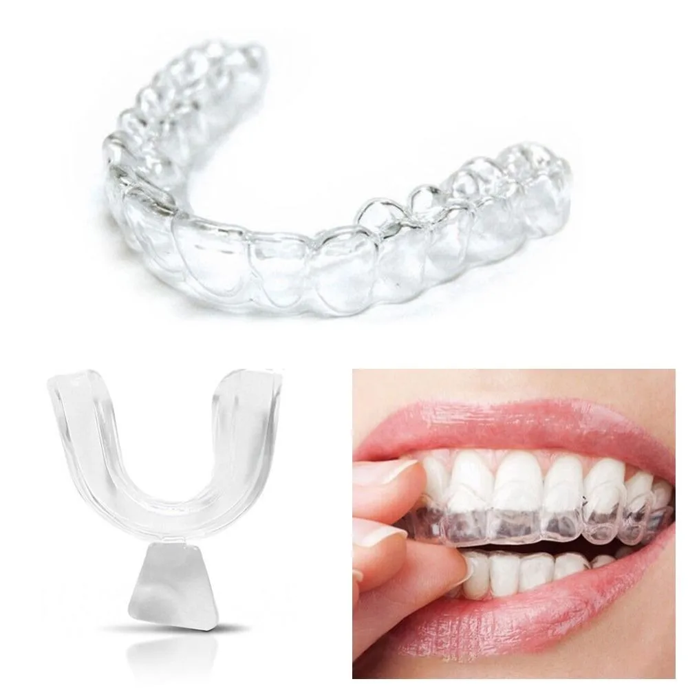 2Pcs Silicone Night Mouth Guard Tooth Care Removable Gingiva Guard Teeth Whitening Dental Mouthguard Thermoforming Mouth Trays