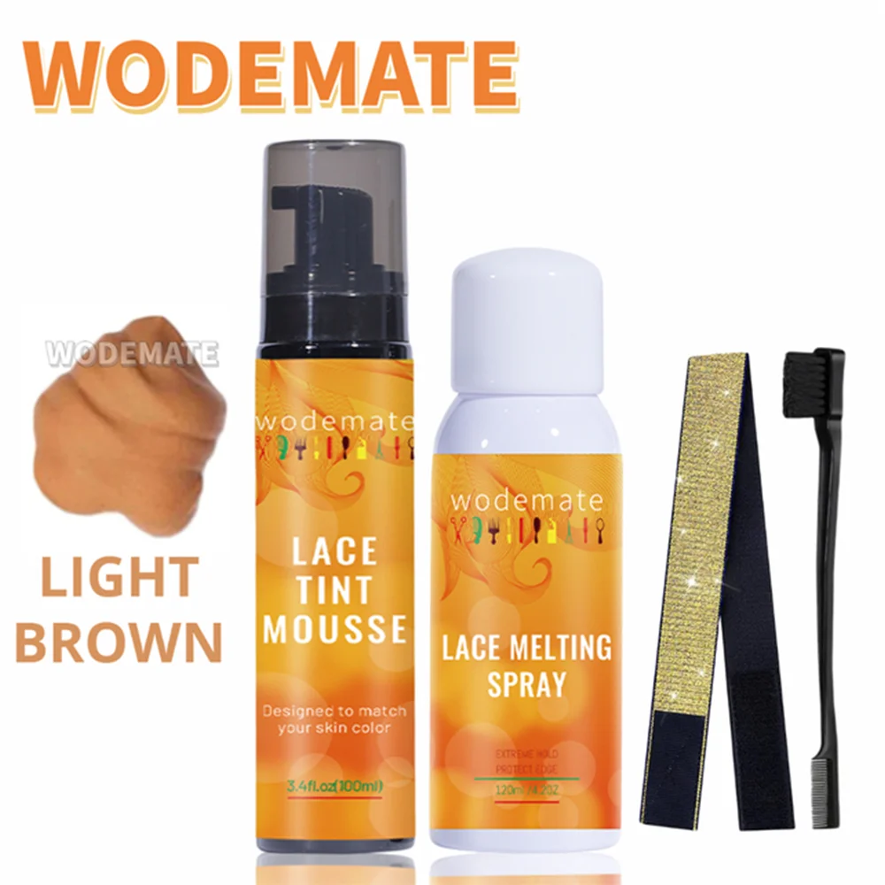 

Lace Tint Mousse Light Brown Waterproof Melting Spray for Wigs Temporary Holding Wig Dyeing Foam For Sensitive Skin Frontal