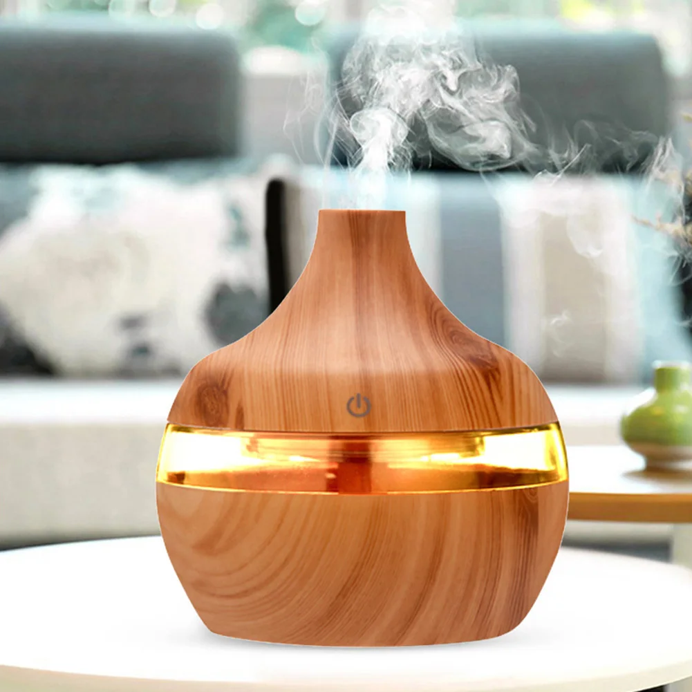 Air Humidifier 300ML Humidifier Home Aromatherapy Diffuser Air Appliance Vaporizer Evaporator Ultrasonic Wood Grain Aromatizer Humidifiers