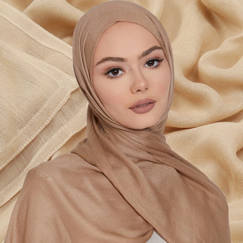 170*70cm Soft Cotton Modal Headscarf Muslim Rayon Hijabs for Women