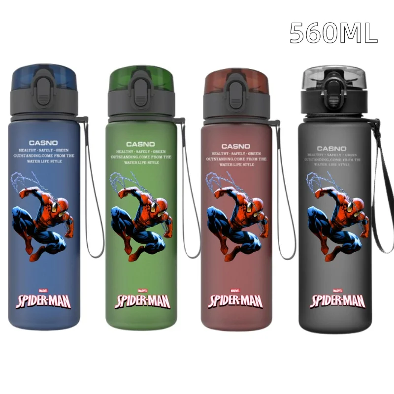 thumbnail image 1 of Nueva taza de plástico portátil de gran capacidad de 560 ml de Marvel Spider Man para exteriores para niños, para deportes, senderismo, regalos, dibujos animados de anime, 1 of 5