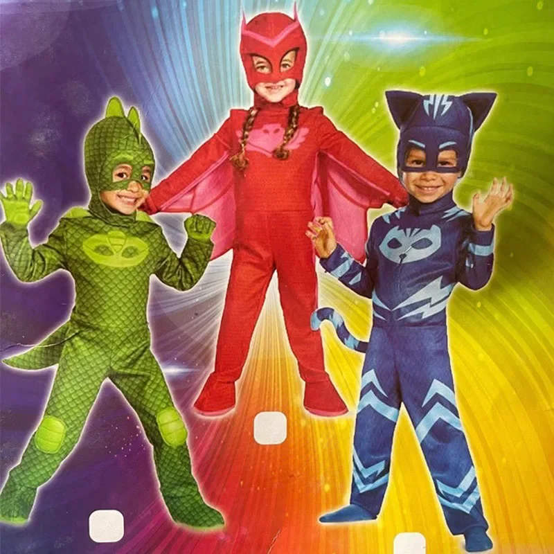 Unisex Meisje Super Uil Held Tuta Fancy Dress Cosplay Kat Boys Gekko Animail Kostuum Di Halloween
