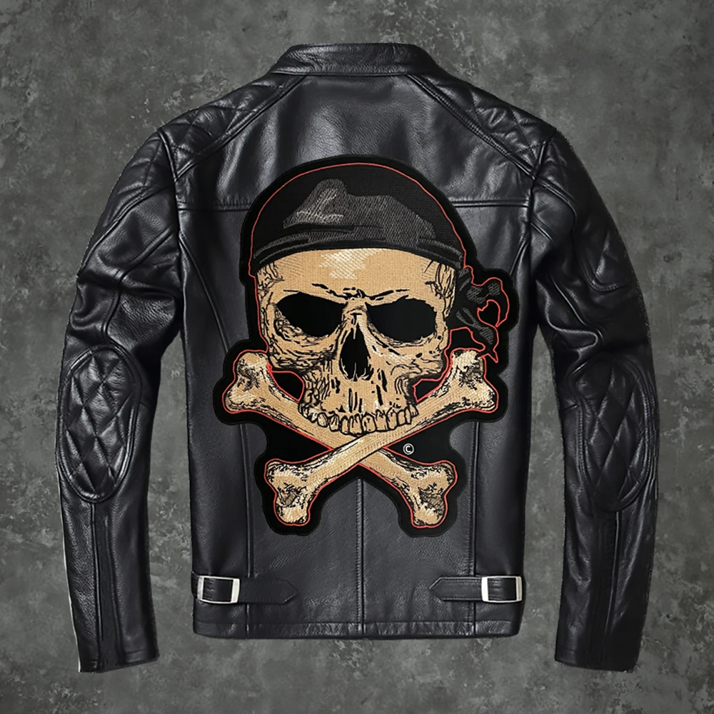 

Locomotive Skeleton Knight Boutique Embroidery Patch Personalized Clothing Decoration Leather Jacket Accessories Hand Sewing