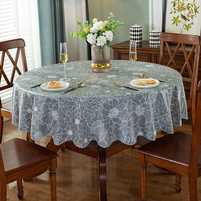New Home Hotel Waterproof Table Cloth Round Tablecloth PVC Oil-proof Table  Cloth Decorative Restaurant Dining