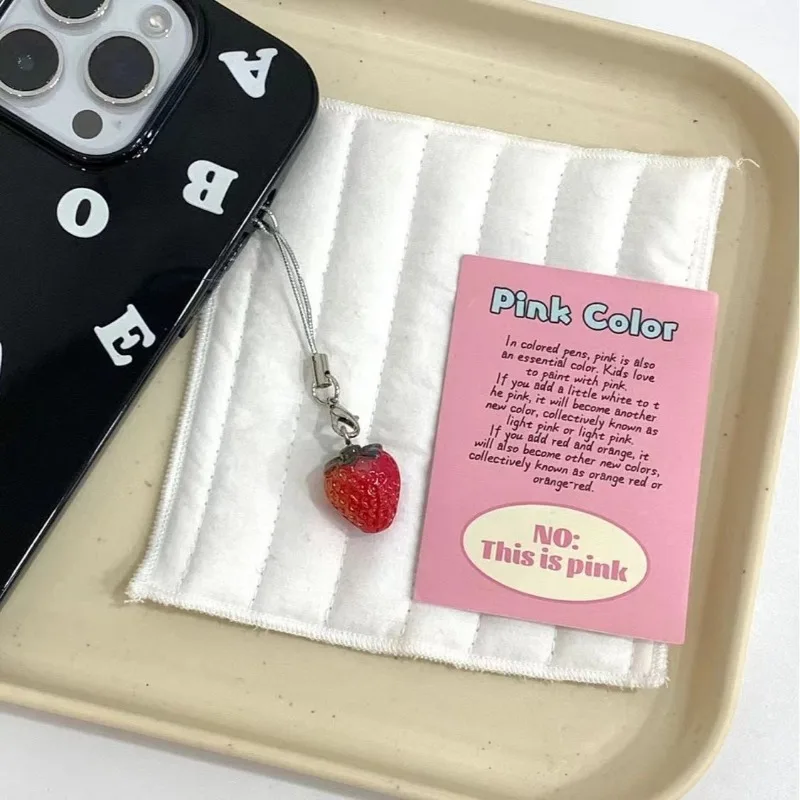 Whimsical Strawberry Charm Lanyard and Keyring Accessory