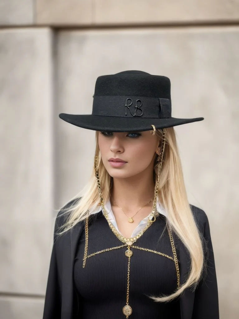 2023 new arrival black wool hat for women European and