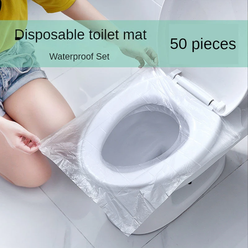 50 pezzi biodegradabile monouso in plastica wc copri sedile wc