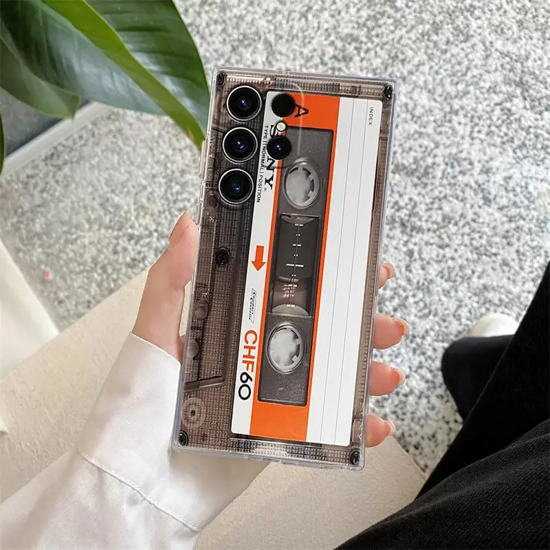 thumbnail image 1 of Retro Camera Circuit Board Phone Case For Samsung Galaxy S24 S23 Ultra S22 S20 Plus S21 FE Clear Cases Music Tapes Cover Fundas, 1 of 5