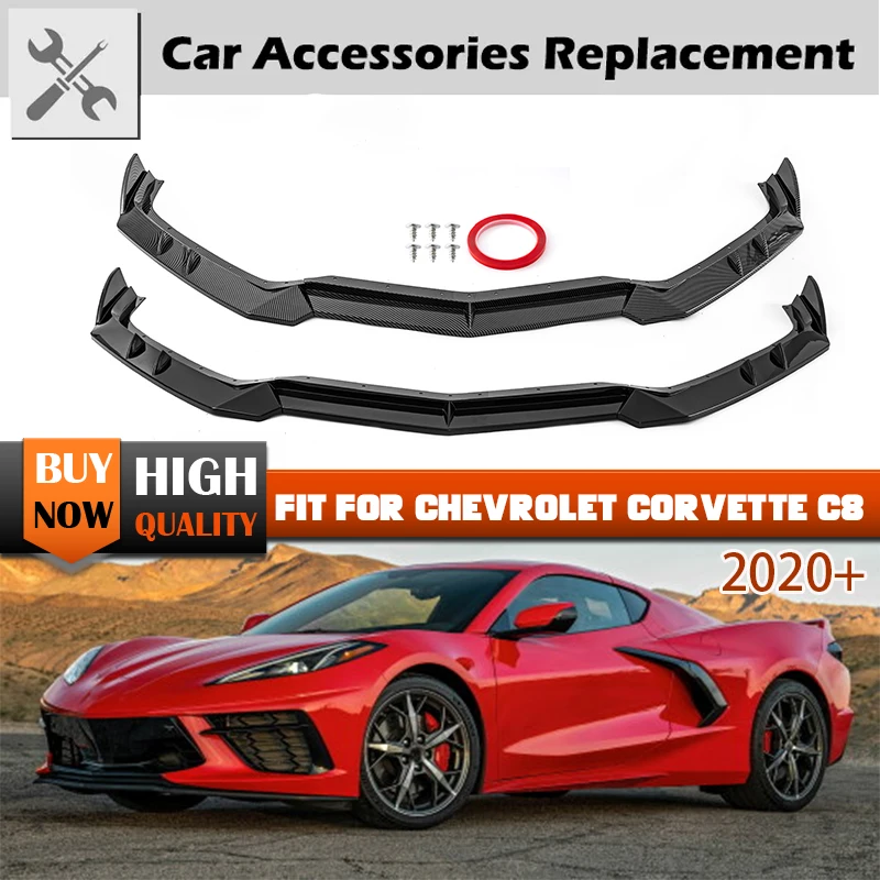 

Rhyming Spoiler Car Front Bumper Lip Splitter Diffuser Guard Body Kit ID Style Fit For Chevrolet Corvette C8 Z51 2020+