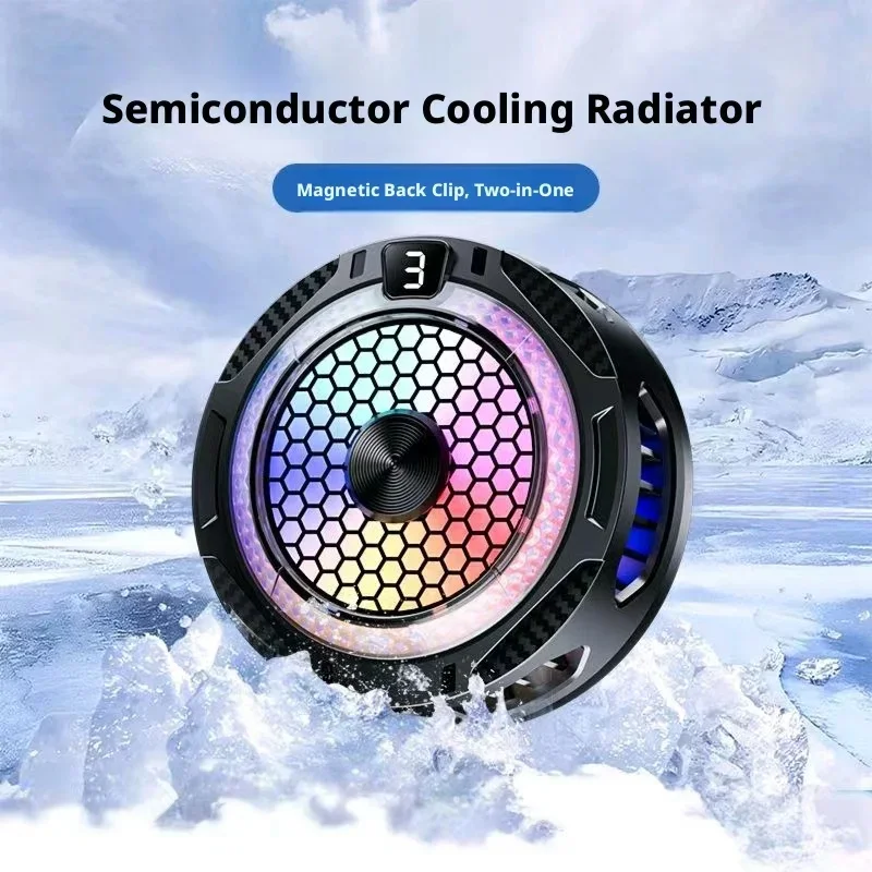 Raffreddatore Magnetico per Telefono con Display Digitale, Clip Posteriore per Raffreddamento Rapido, Universale per Gaming e Trasmissioni in Diretta