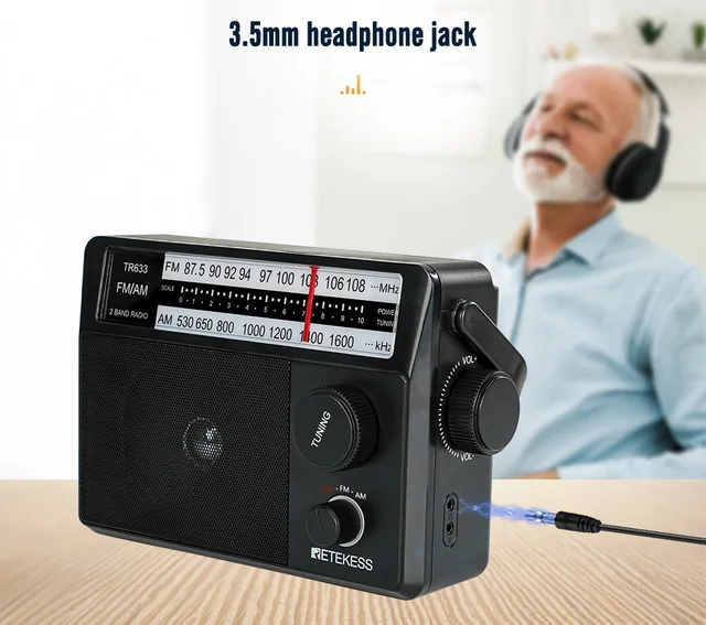 Radio AM Fm portátil recargable grande  Batería recargable de radio  portátil-Tr633-Aliexpress