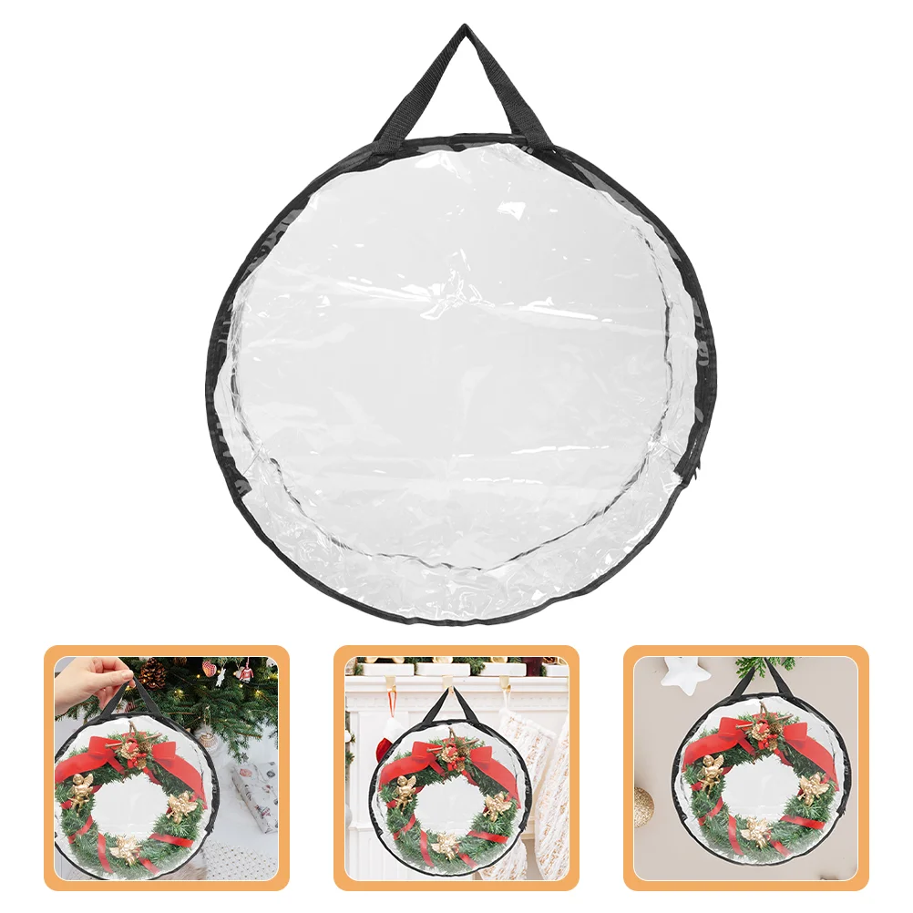 

Christmas Wreath Storage Bag Zippered Xmas Garland Storage Container with Carry Handles