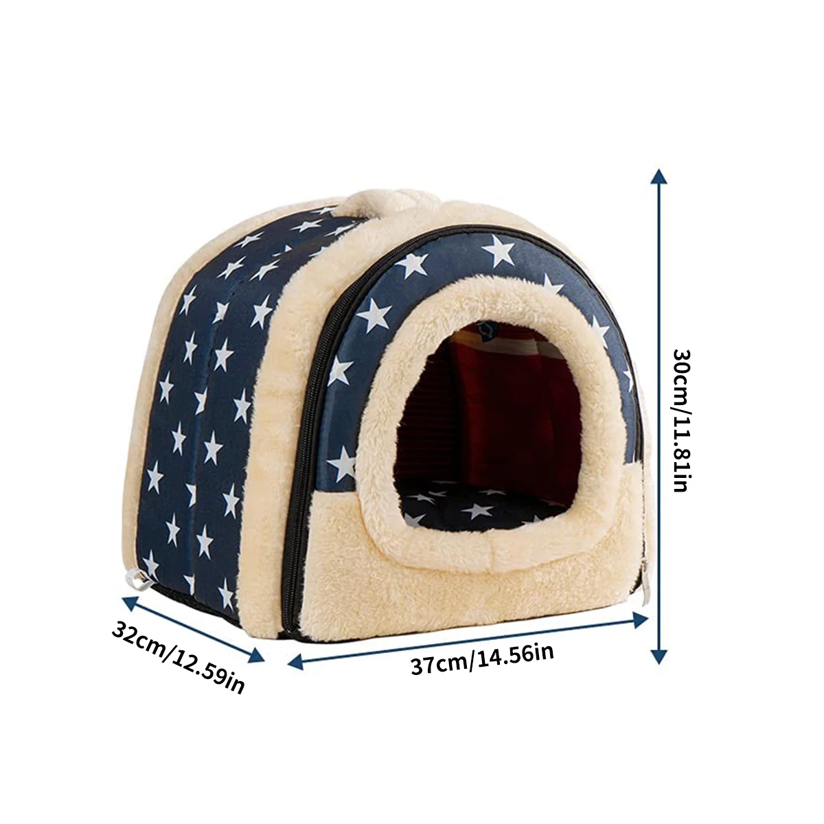 Dog Pet House Dog Bed For Dogs Cats Small Animals Sleeping Bed Indoor Soft Cozy Cave Foldable Removable Warm Cats Kennel