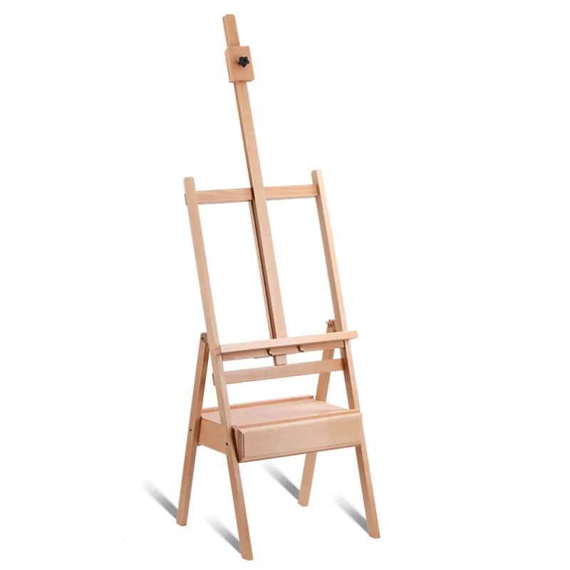Art special beech drawer easel foldable storage sketch painting box flat/vertical dual easel advertising display stand