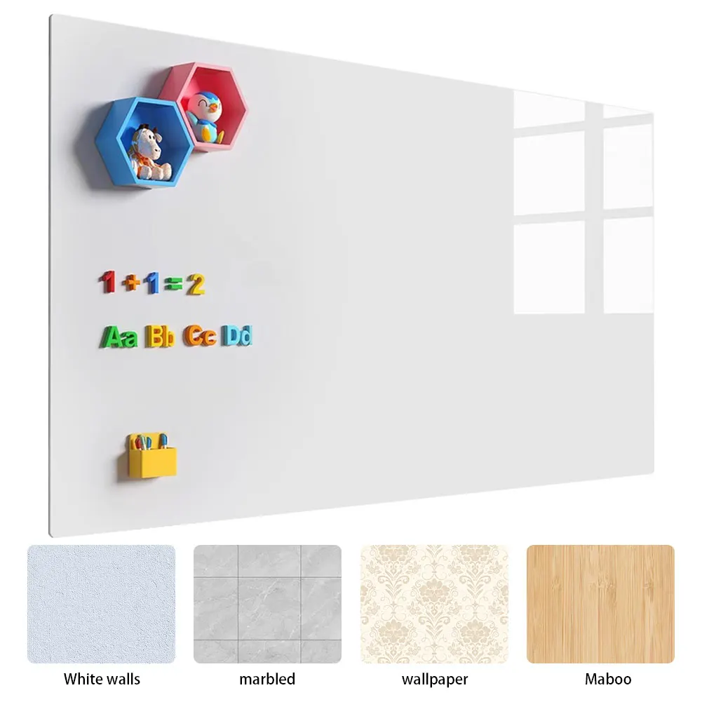 Magnetic White Board Sticker Removable Wall Dry Erase Board Whiteboard Stick on Wall for Teaching Training Office and Home Use