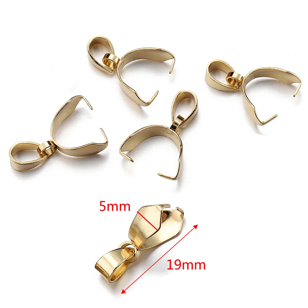 20pcs Stainless Steel Pinch Clip Bail Clasps Pendant Connector